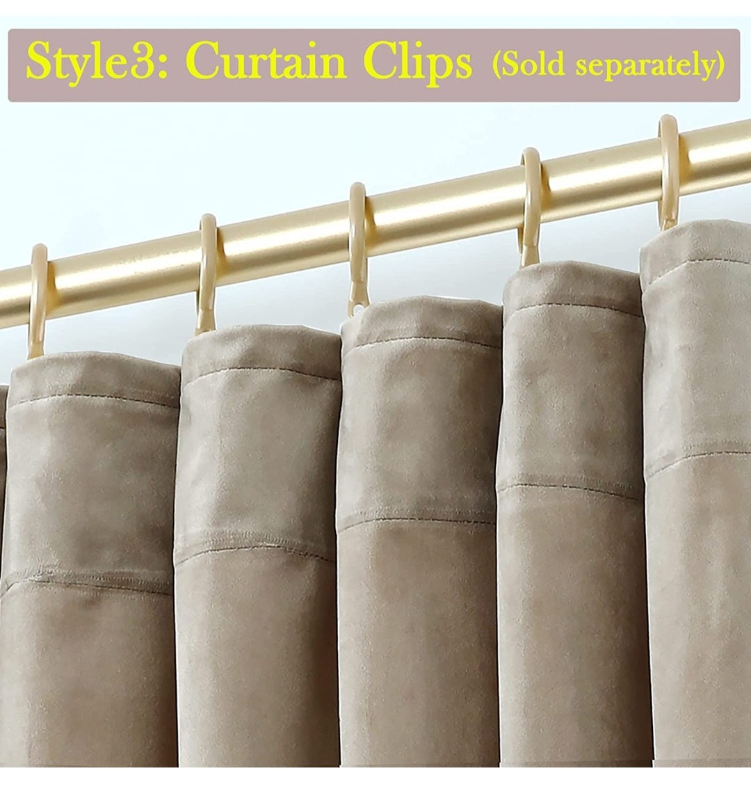 Taupe velvet curtain